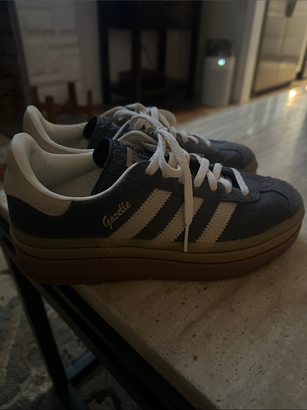 adidas Gazelle Platform gazelle Sneakers in Charcoal Gray & White size 5